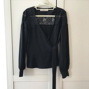 Black Wrap Dress Shirt Size 6